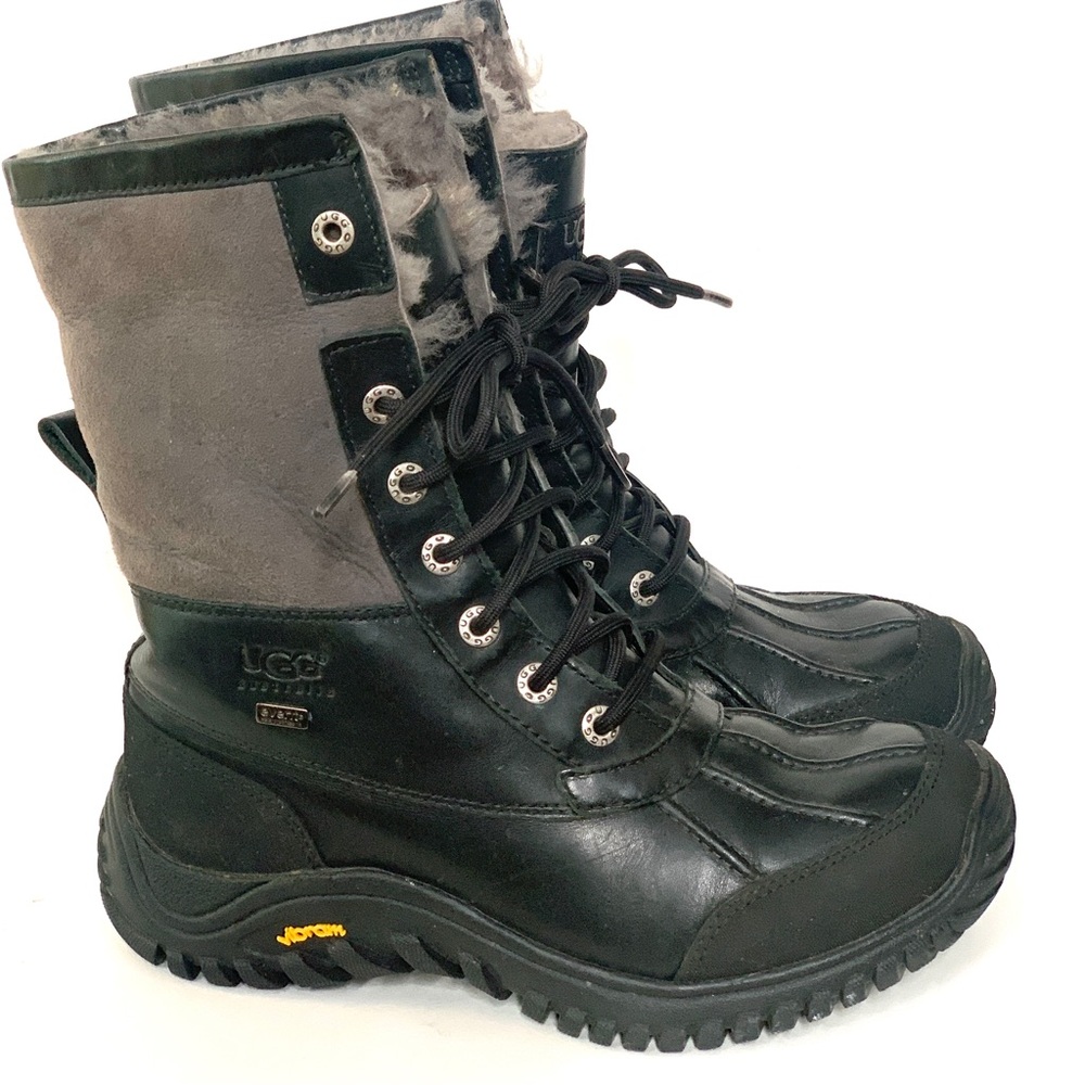 UGG  Black Leather Winter Waterproof Boots